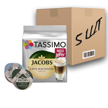 Картинка Кофе в капсулах Jacobs Tassimo Latte Macchiato vanilla 8шт (ящик 5шт)