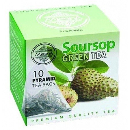 Картинка Зеленый чай Саусеп в пакетиках Млесна картонная коробка 20г