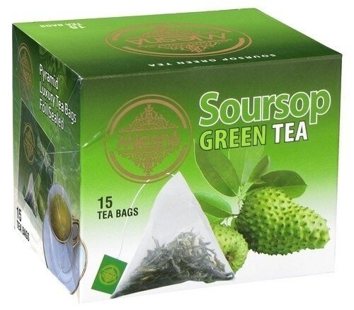 Картинка Зеленый чай Саусеп в пакетиках Млесна картонная коробка 30 г