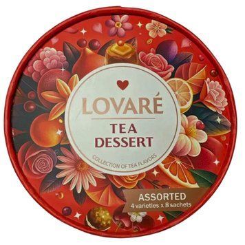 Картинка Чай черный Lovare Tea dessert ассорти в пакетиках 32 шт