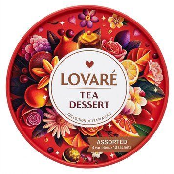 Картинка Чай черный Lovare Tea dessert асорти в пакетиках 40 шт