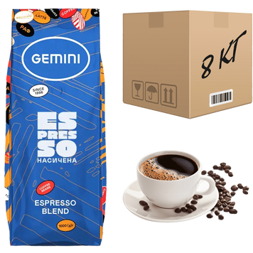 Картинка Кофе в зернах Gemini Espresso Насыщенный 1 кг (ящик 8кг)