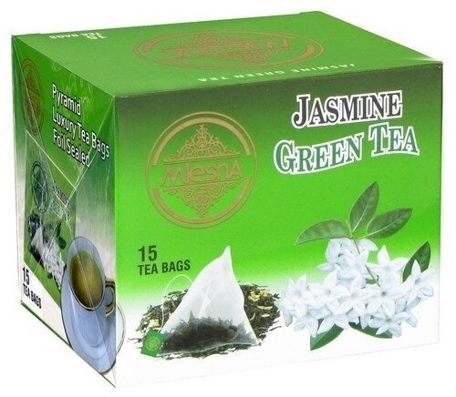 Картинка Зеленый чай Жасмин в пакетиках Млесна картонная коробка 30 г