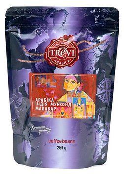 Картинка Кофе в зёрнах Trevi Арабика Индия Мунсонд Малабар 250 г