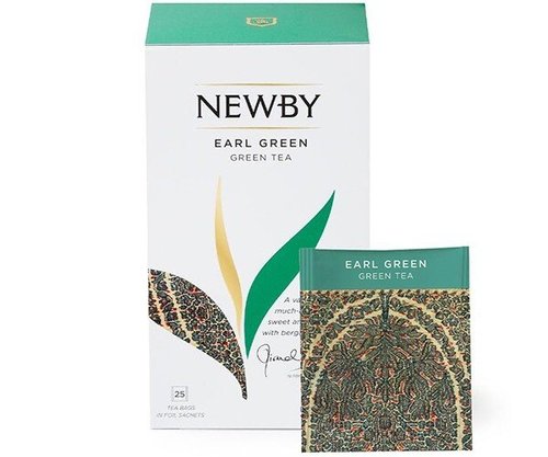 Картинка Зеленый чай Newby Эрл Грин в пакетиках 25 шт