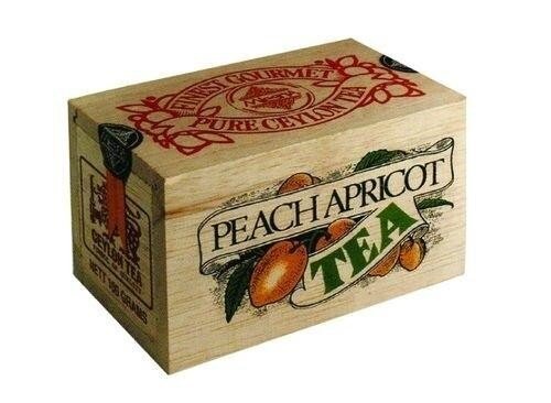 Картинка Черный чай Персик-абрикос Млесна деревянная коробка 100 г