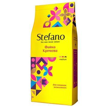 Картинка Кофе в зернах STEFANO Файна Кремовый ирландский крем 900 г